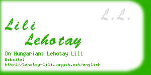 lili lehotay business card